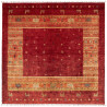 Tappeto Siva Pakistan Astratto Rosso Scuro Arancio Beige Blu