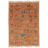 Tappeto Rubin Pakistan Geometrico Terracotta Arancio Multico