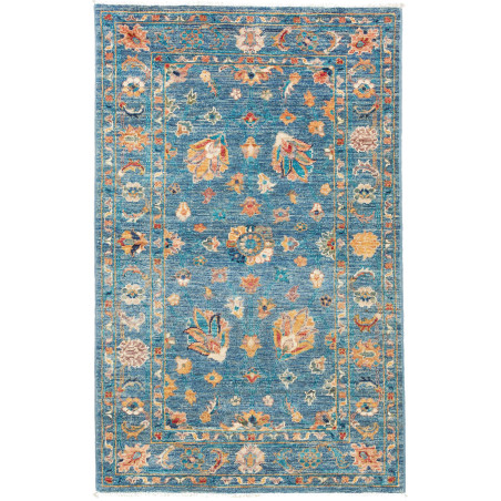 Tappeto Zigler Fine Pakistan Floreale Blu Petrolio Arancio O