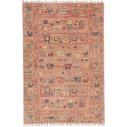 Tappeto Rubin Pakistan Geometrico Terracotta Marroncino Blu