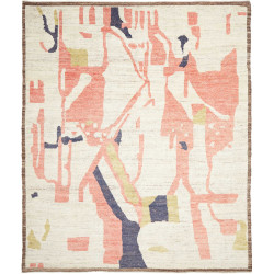 Tappeto Gabbeh Marrakech Pakistan Geometrico Crema Rosa Cora