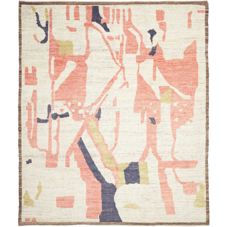Tappeto Gabbeh Marrakech Pakistan Geometrico Crema Rosa Cora
