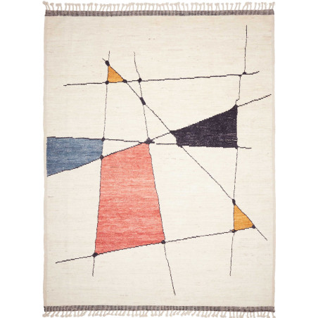 Tappeto Gabbeh Marrakech Pakistan Astratto Bianco Crema Ross