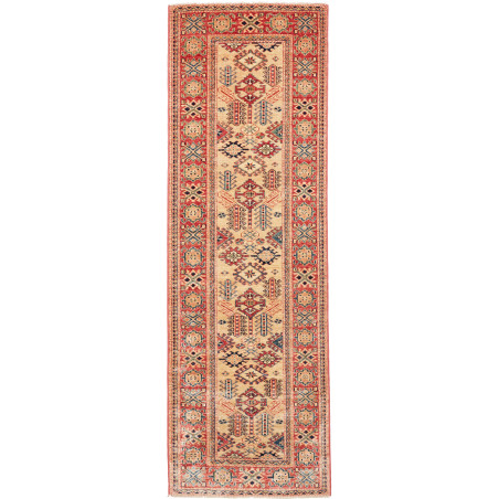 Tappeto Kazak Fine Pakistan Astratto Beige Rosso Blu Marino