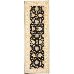 Tappeto Zigler Fine Pakistan Floreale Nero Crema Oro Blu 85x