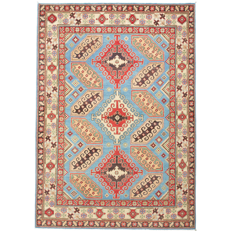 Rug Kazak Pakistan 150x212 Light Blue Red