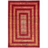Tappeto Siva Pakistan Astratto Rosso Scarlatto Arancio Terra