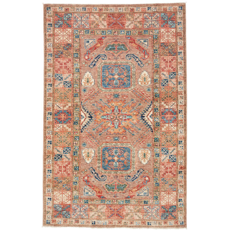 Tappeto Kazak Fine Pakistan Geometrico Terracotta Beige Marr