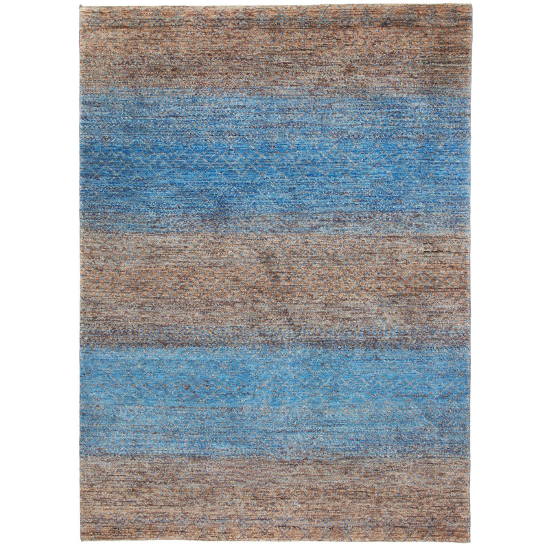 Tappeto Royal Gabbeh Pakistan Geometrico Blu Cielo Sabbia Te