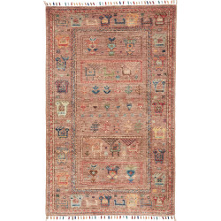 Tappeto Rubin Pakistan Geometrico Marrone Rossiccio Terra Co