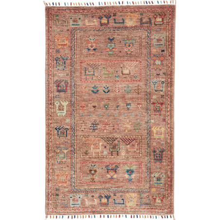Tappeto Rubin Pakistan Geometrico Marrone Rossiccio Terra Co