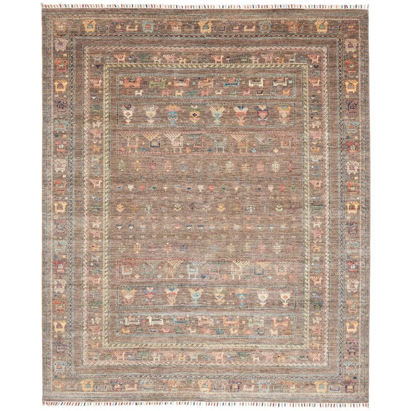 Tappeto Rubin Pakistan Geometrico Marrone Terra Tortora Mult