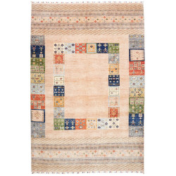 Tappeto Siva Pakistan Astratto Beige Sabbia Blu Scuro Terrac