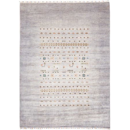 Tappeto Siva Pakistan Geometrico Grigio Perla Grigio Chiaro