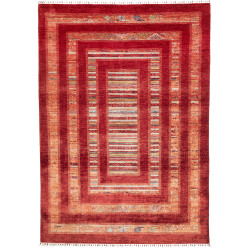 Tappeto Siva Pakistan Astratto Rosso Arancio Beige Blu Verde