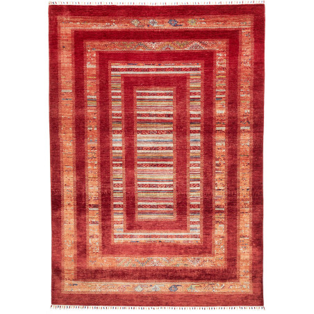 Tappeto Siva Pakistan Astratto Rosso Arancio Beige Blu Verde