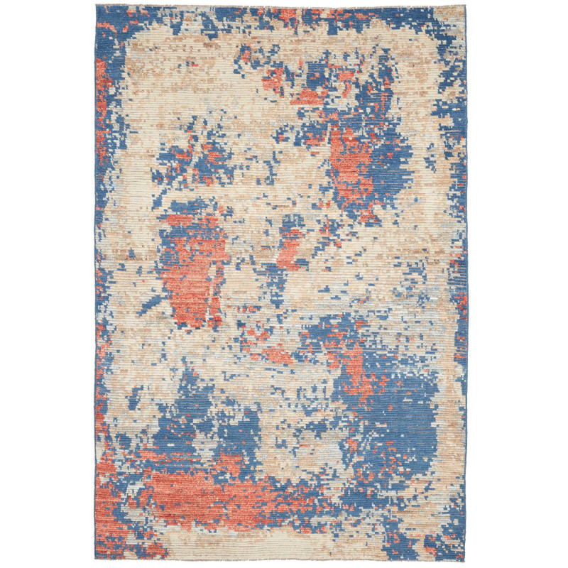 Tappeto Gabbeh Marrakech Pakistan Astratto Beige Crema Blu P