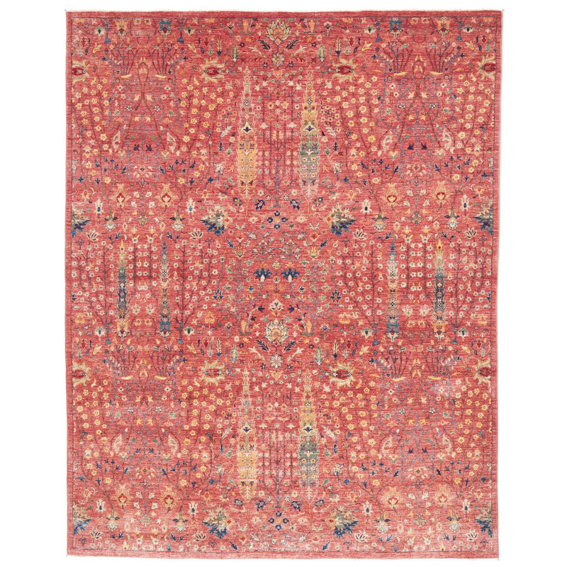 Tappeto Shahi Fine Pakistan Floreale Rosso Terracotta Blu Gi