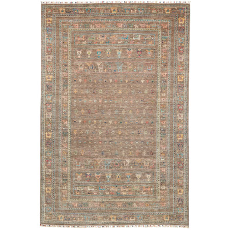 Tappeto Rubin Pakistan Geometrico Marrone Taupe Pastello Blu