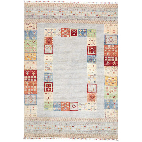 Tappeto Siva Pakistan Astratto Azzurro Polvere Rosso Blu Ver