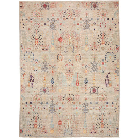 Tappeto Shahi Fine Pakistan Floreale Beige Chiaro Rosso Terr