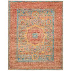 Tappeto Mamlouk Pakistan Geometrico Terracotta Blu Giallo Vi