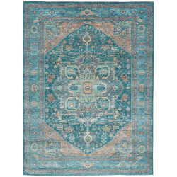 Tappeto Zigler Fine Pakistan Floreale Blu Turchese Terracott