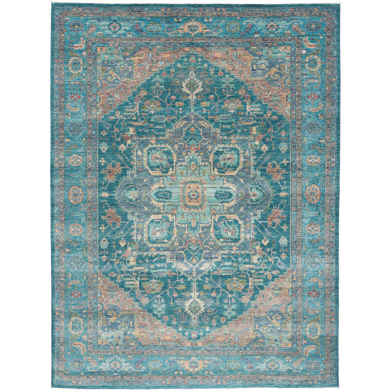 Tappeto Zigler Fine Pakistan Floreale Blu Turchese Terracott