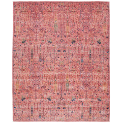 Tappeto Shahi Fine Pakistan Floreale Rosa Antico Salmone Blu