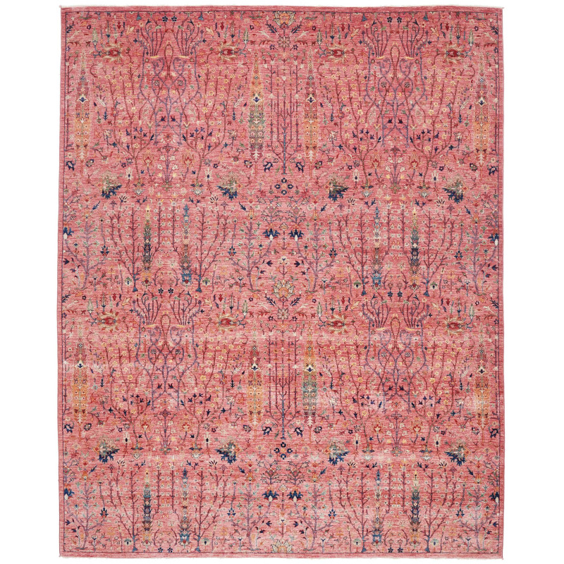 Tappeto Shahi Fine Pakistan Floreale Rosa Antico Salmone Blu