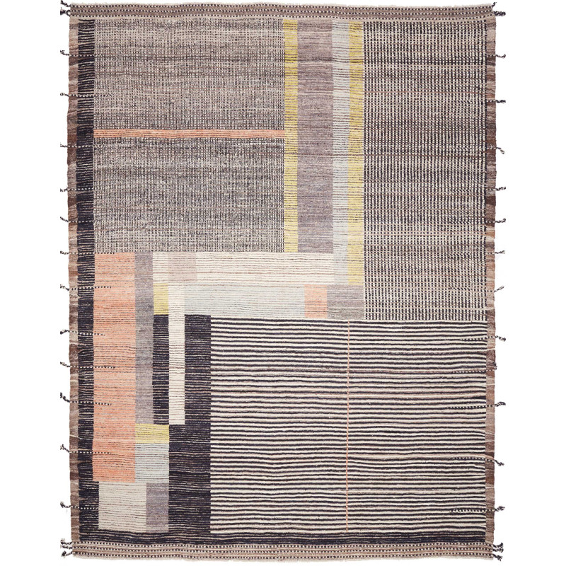 Tappeto Gabbeh Marrakech Pakistan Astratto Grigio Marrone Éc