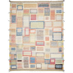 Tappeto Gabbeh Marrakech Pakistan Astratto Beige Rosa Azzurr