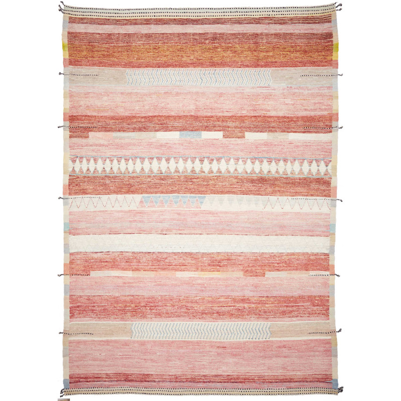 Tappeto Gabbeh Marrakech Pakistan Geometrico Rosa Salmone Ro