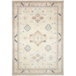 Tappeto Kazak Afghanistan Astratto Avorio Crema Azzurro Rosa