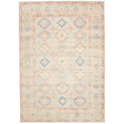 Tappeto Kazak Afghanistan Astratto Beige Crema Blu Pastello