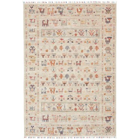 Tappeto Rubin Pakistan Tribale Beige Multicolore 126x181 cm