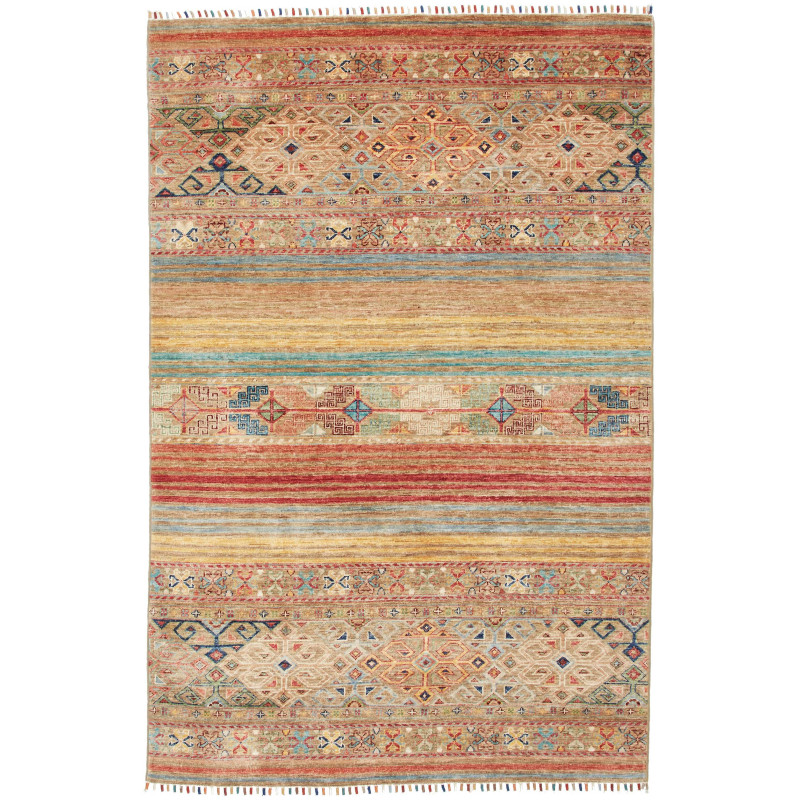 Tappeto Rubin Pakistan Geometrico Multicolore Beige 134x204
