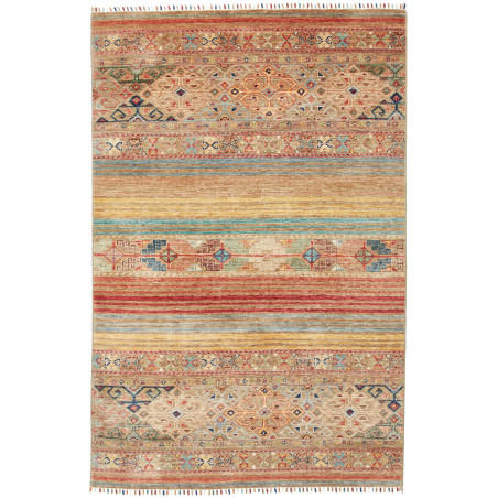 Tappeto Rubin Pakistan Geometrico Multicolore Beige 134x204