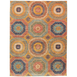 Tappeto Mamlouk Pakistan Astratto Oro Ocra 149x200 cm