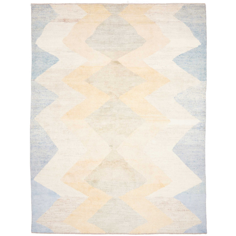 Tappeto Gabbeh Marrakech Pakistan Geometrico Crema Azzurro T