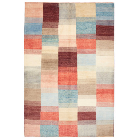 Tappeto Mosaic Pakistan Geometrico Terracotta Azzurro 191x28