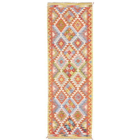 Tappeto Kilim Afghanistan Astratto Arancione Terracotta Blu