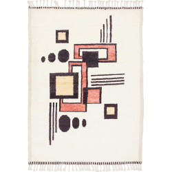 Tappeto Gabbeh Marrakech Pakistan Geometrico Crema Nero 130x