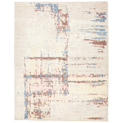 Tappeto Gabbeh Marrakech Pakistan Astratto Crema Blu Polvere