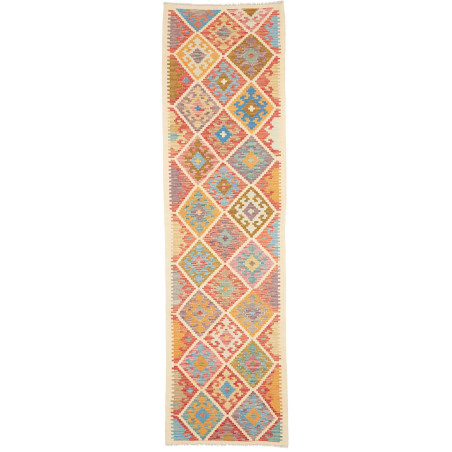 Tappeto Kilim Afghanistan Astratto Multicolore Di Terracotta
