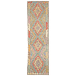 Tappeto Kilim Afghanistan Astratto Grigio Beige Turchese Ara