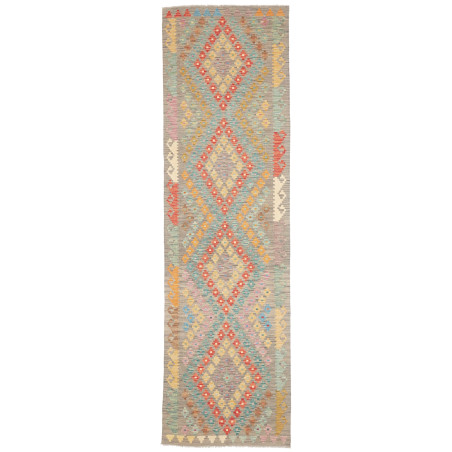 Tappeto Kilim Afghanistan Astratto Grigio Beige Turchese Ara