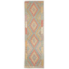 Tappeto Kilim Afghanistan Astratto Grigio Beige Turchese Ara