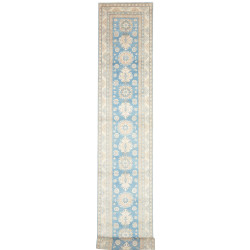 Tappeto Kazak Afghanistan Geometrico Azzurro Beige 82x583 cm