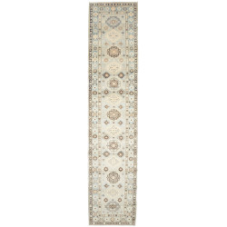 Tappeto Kazak Afghanistan Astratto Azzurro Tenue Beige 84x39
